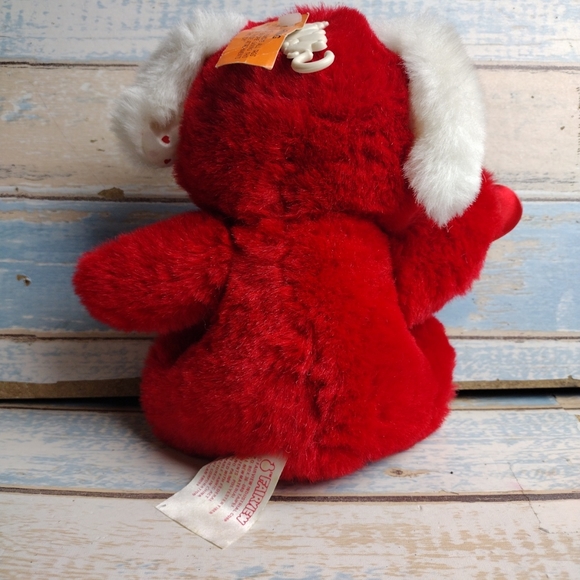 Vintage Fairview Teddy Bear Red Valentine Stuffed Animal Plush 8" sitting - Picture 3 of 9